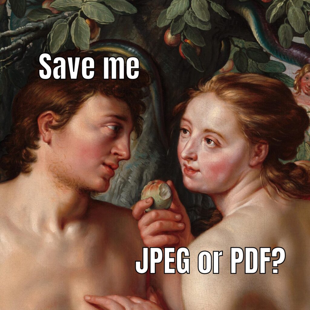 Save me - JPEG or PDF